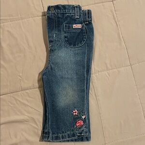 Kids Denim Minnie Mouse Jeans with Floral Embroidery